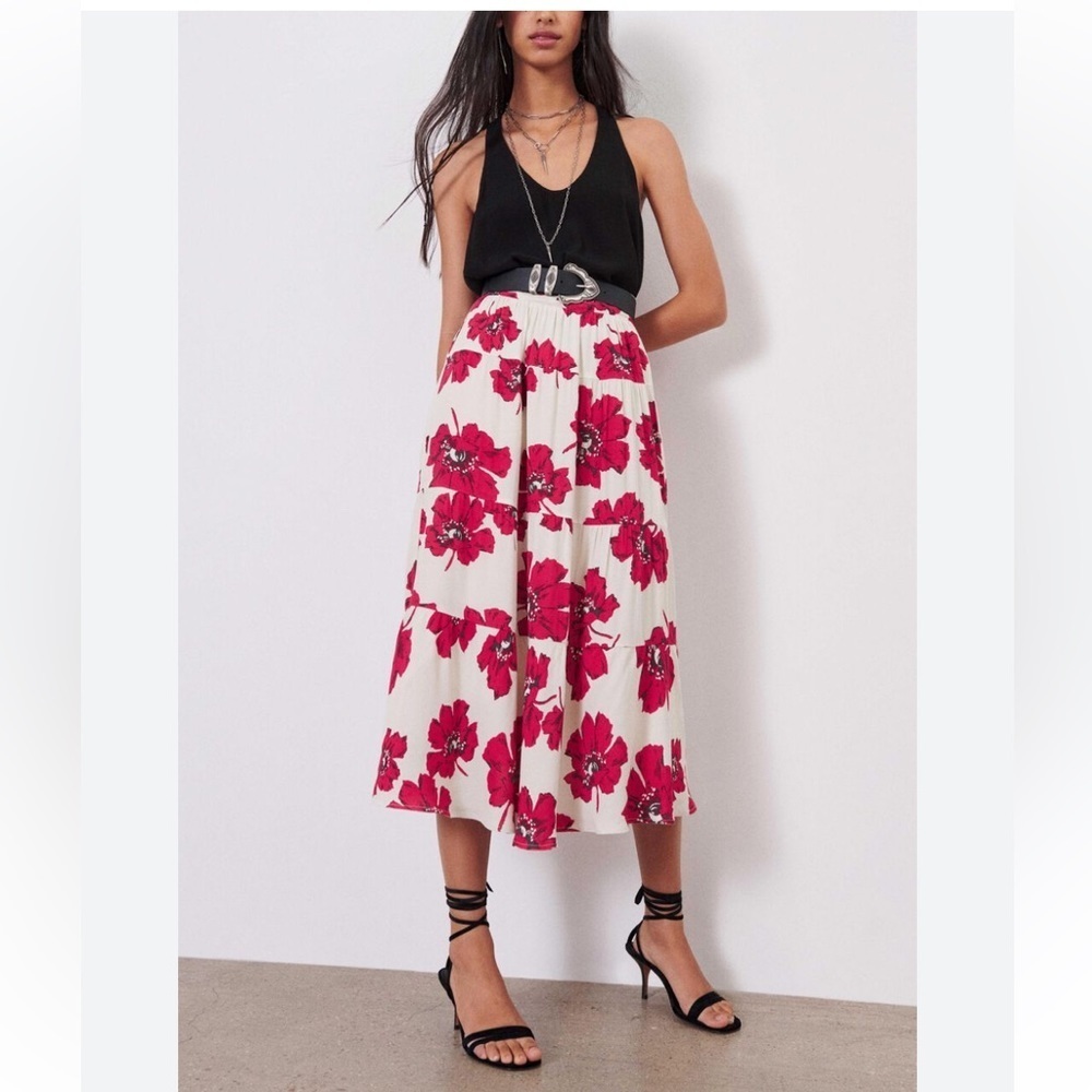 ba&sh Kondo Floral Midi Skirt